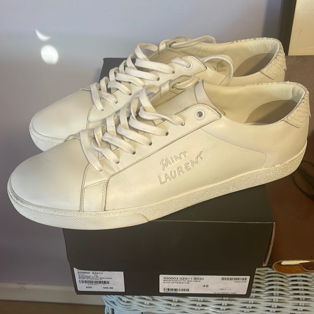 Men’s white Saint Laurent shoes size 13 46EU